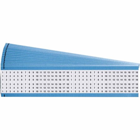 Brady Wire Marker Card Repositionable Vinyl Cloth Legend: 1 to 18 900 Total, 25PK WM-1-18-PK